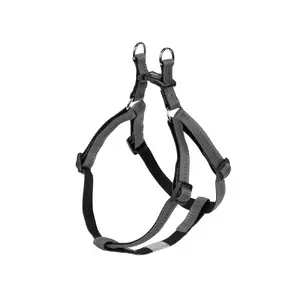 No-pull dog harness Nobby Soft Grip XS-S — nylon, black/grey, chest 30–40 cm, strap 1 cm