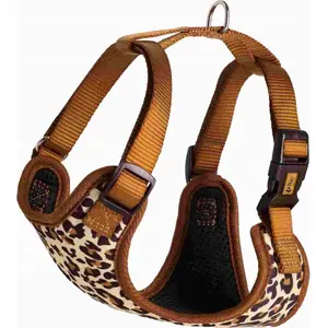 Pet harness DINGO DINGO SZELKI BEZUCISKOWE XS 1.5 cm width, 25–35 cm chest, leopard pattern