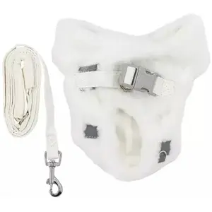 Harness and Leash Set for Dog/Cat, barry king, size XS, polyester, insulated, dirty white