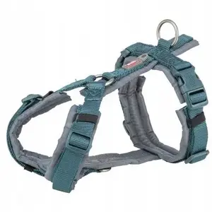 Dog harness Trixie Premium trekking, size S 36–44 cm, 15 mm straps, petrol/graphite