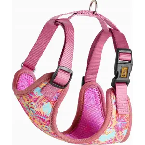 Pet harness DINGO SZELKI BEZUCISKOWE S 1.5 cm width, adjustable 30–38 cm, Jungle pattern