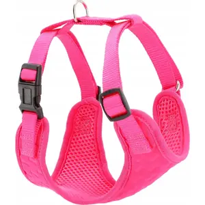 DINGO pet harness DINGO SZELKI BEZUCISKOWE XS 1.5 cm width, 25–35 cm chest, pink