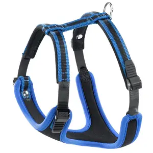 Vest harness FERPLAST Ergocomfort P M for dogs — size M, chest 55–65 cm, neck min 37 cm, black/blue