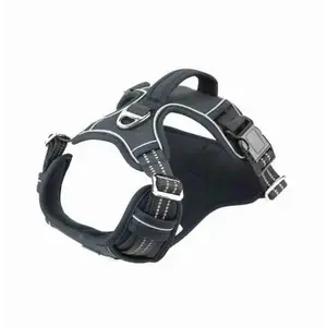 Dog harness barry king BK-18626, black Oxford fabric, size L, neck 43–60 cm, chest 47–86 cm