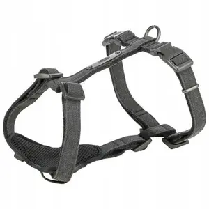 Trixie CityStyle H‑type Dog Harness, cotton, black, size XS–S 30–44 cm neck/10 mm strap