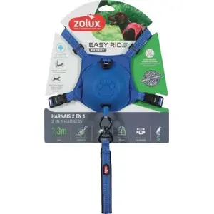 Шлейка с автоматическим поводком ZOLUX Easyride S — синяя