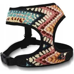 Dog harness barry king BK-17406, durable fabric, boho pattern, neck max 28 cm, chest 34–45 cm