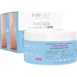 SheFoot atjaunojoša nomierinoša vitamīnu ziede plaisājošām papēžām ar 20% urīnvielu, 80 g
