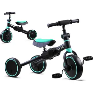 Trīsrite Tiny Bike SP0663 — 3‑1 zils (trīsritenis, braucamrīks, skrejritenis)