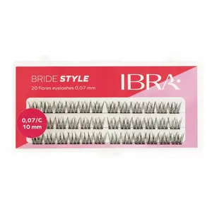Eyelash flare clusters Ibra Bride Style 20, 10 mm length, individual kępki rzęs