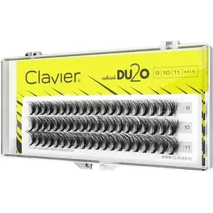 Накладные пучковые ресницы Clavier CLAVIER_DU2O Double Volume MIX кępки 9 мм, 10 мм, 11 мм