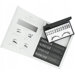 False eyelashes set NANOLASH_SET Divine 36 pcs (10/12/14 mm) with 5 ml bonder, 5 ml sealer, 5 ml remover and applicator