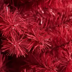 Artificial Narrow Christmas Tree Falk BLING Class C 180 x 68 cm PVC, no lights, dark red