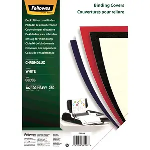Крышка для переплёта A4 HERLITZ 5378006 белая глянцевая, 100 шт