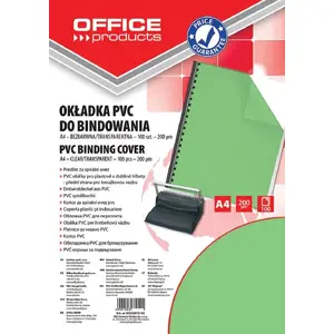 Обложки для биндера Office Products PVC A4 200 мкм прозрачные зелёные, 100 шт.