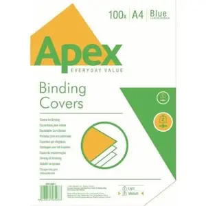 Накладки для переплёта Fellowes APEX Medium A4 синие кожезаменитель, 100 шт. (6501101)