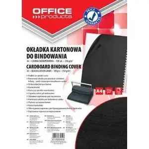 Картонные обложки для брошюровки Office Products A4 250 г/м² кожезаменитель 100 шт, черные