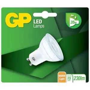 Светодиодная рефлекторная лампа GP GU10 4 Вт, стеклянный корпус — модель 080169-LDCE1