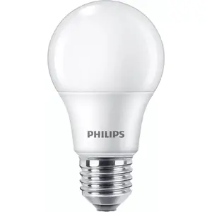LED bulb Philips A60 E27 8W (equiv. 60W), 806 lm, 2700K, CRI 80, 15,000 h — pack of 4