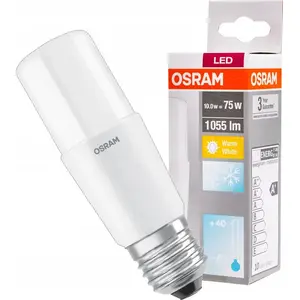 LED spuldze Osram LED STAR E27 9W 827 (siltā balta) — LEDstick, pamatne E27