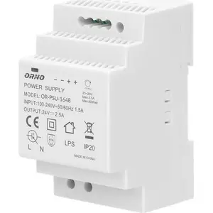Barošanas bloks ORNO OR-PSU-1648 — DIN sliedei 24 V DC, 2,5 A, 60 W