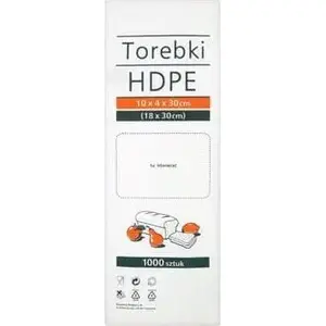 Пищевые пакеты No name HDPE 18x30 см, 1000 шт (10x4x30 в сложенном виде) SA-NN-220406