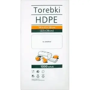 Пакеты пищевые HDPE 14×4×26 см, 1000 шт., No name (AR-GR-AK-01-60)