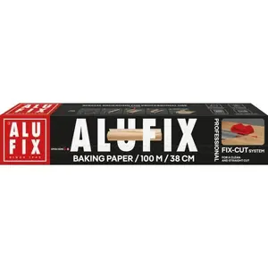 Бумага для выпечки Alufix 100 м x 38 см, пергаментная антипригарная рулонная бумага для духовки