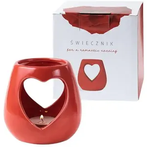 Ceramic heart-shaped candle holder Boltze — decorative table tealight holder by Boltze
