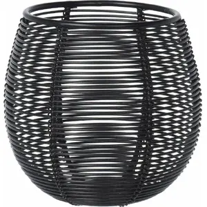 Metal wire lantern H&S Decoration A98018030, black, 10 cm diameter