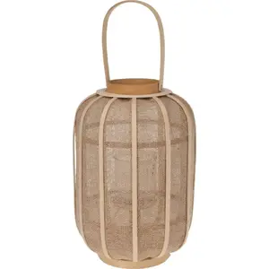 Hanging Rattan Lantern VidaXL 28x40 cm beige — VidaXL 446735