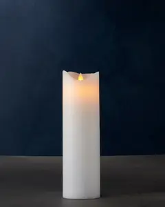 Flame lamp Sirius Sara Exclusive — 1× LED, warm white, battery AA, height 250 mm, diameter 75 mm, white wax housing
