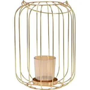 Lantern Art-Pol AKW101470 — decorative gold paper lantern with handle, 22 cm