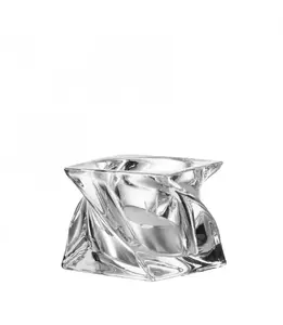 Candle holder LEONARDO L-058766, glass, transparent, table placement, Ø90×H90 mm