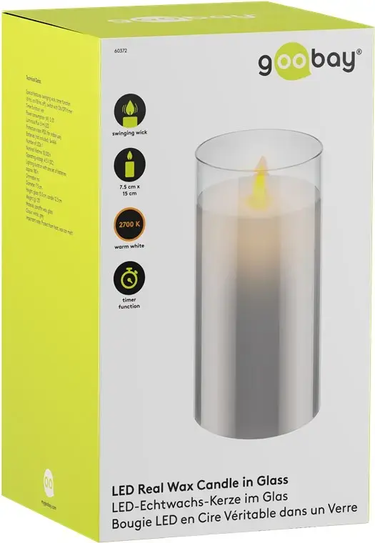 GOOBAY LED real wax candle in glass 7.5 x 15 cm Photo 5