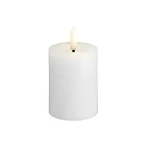LED pillar candle Lumarko Moods & More MM, classic white Jedwab finish, 49×75 mm