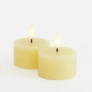 Table lamp candles tealight set Sirius Sille 2 pcs Ø6×H3.4 cm Pale Yellow