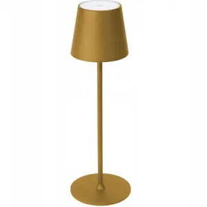 Galda lampa PLATINET PTL44GL — uzlādējama ūdensizturīga IP44 bāram/restorānam, zelta krāsa