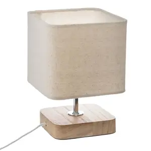 Table lamp ATMOSPHERA 167571 — E14 fitting, 25 W, polyester shade, pine base, H210×W145×D145 mm