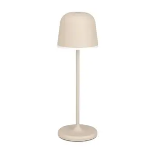 Настольная лампа EGLO MANNERA LED, цвет песочный, алюминий/пластик/нержавеющая сталь, высота 340 мм, Ø 110 мм, питание батарея/USB