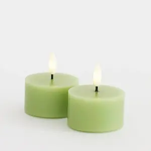 Table lamp Antalis Sille tealight candles set Ø6×H3.4 cm Spring Green, 2 pcs
