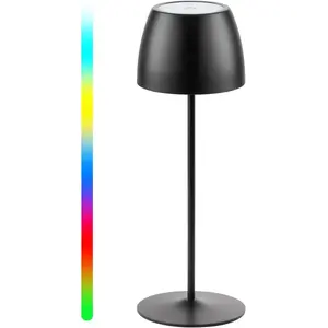 Galda/baudža LED lampa Quant LP01013_BLACK — regulējama spilgtība, bezvadu, pieskāriena vadība