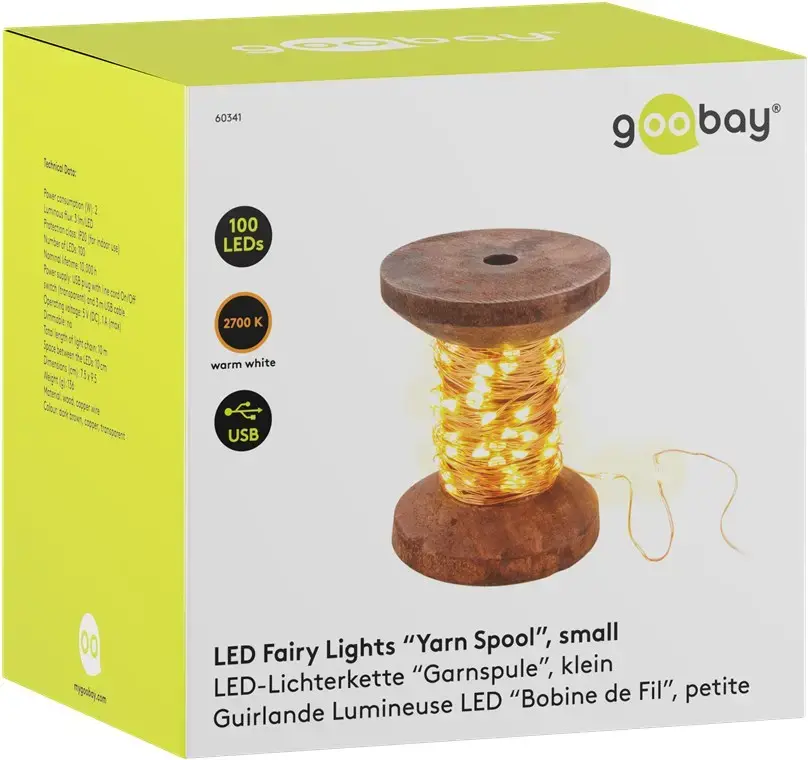 GOOBAY Yarn Bobbin maza — 100 LED siltā balta Photo 6