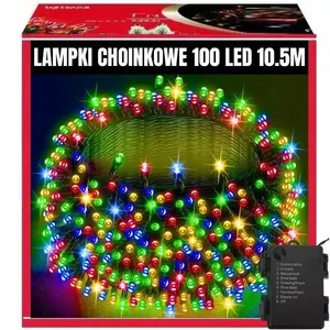 Christmas string lights Extralink 10.5 m, 100 LED, warm multicolor, battery-powered