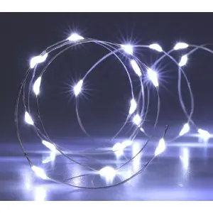 Gaismiņu virtene KOOPMAN HV662291-SW — 80 LED, darbina baterijas, auksti balta, stieples dizains