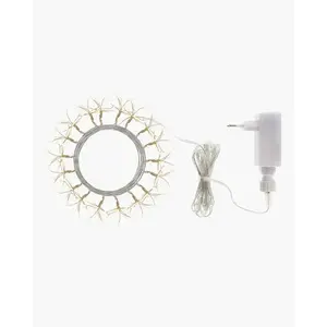 Gaismas dekorācijas virtene Maxy Sirius Home 30916 — 192 LED spuldzes, sudraba metāla korpuss, bateriju barošana, 5,4 m