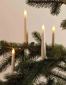 Dekoratīva gaismas virtene Multimix.pl Sirius Home Carolin — 4 LED spuldzes, balta, barošana AAA baterijas, augstums 145 mm