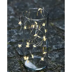 Гирлянда-конструкция Konstsmide Sirius Home Trille звезда, 20 LED, тёплый белый, батарейки AA, 1,9 м, медь/серебро