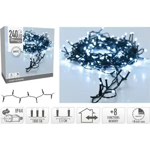 Gaismas virtene KOOPMAN HV809993-SW — 240 LED ķēde, auksti balta, taimeris