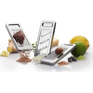 Grater set GEFU 3 mini vegetable graters RETARO — compact stainless-steel blades, small handheld design